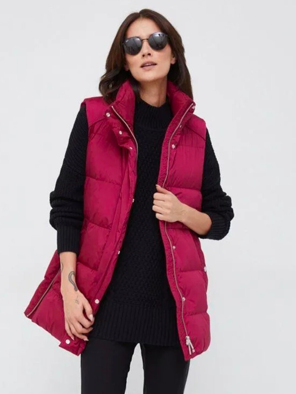 Woolrich Alsea Padded Vest Down Fill Puffer Size Large in Raspberry Pink